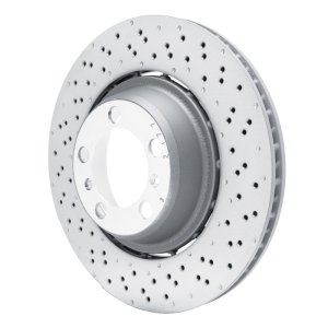 Porsche 911 Brake Rotor (1) - Rear - R1 Concepts - Drilled Carbon Alloy GeoMET - `13-`19